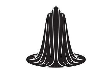 Abstract black and white stylized flame or fountain design