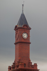 The historic dock tower at Middlesbrough with it 3 sided clock face