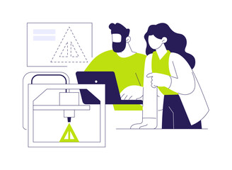 Obraz na płótnie Canvas 3D object printing isolated cartoon vector illustrations. Obraz na płótnie Canvas 3D object printing isolated cartoon vector illustrations.