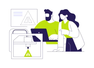 Fotobehang Beren 3D object printing isolated cartoon vector illustrations.  © Visual Generation