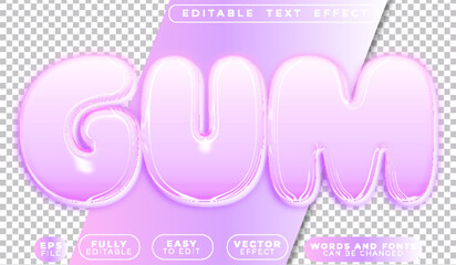  Gum Chewing Bubble Sweet Candy Flavor Editable Vector Text File