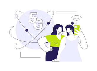 5G streaming abstract concept vector illustration.