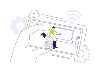 5G sports broadcasting abstract concept vector illustration.