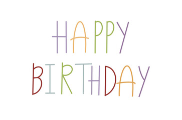 Happy Birthday Lettering, Handwritten Modern Font Design for Greeting Cards and Invitations png