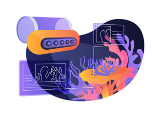 AI-Driven Coral Reef Health Analysis abstract concept vector illustration.