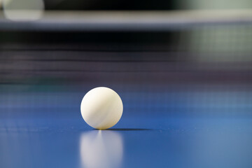 Table tennis ball on a table