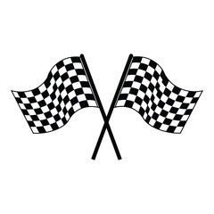 Checkered flags racing finish line sport victory competition vector