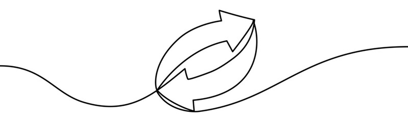 Recycling sign, minimalist ecological and environmental concept symbol, continuous line design, isolated on transparent background, vector illustration