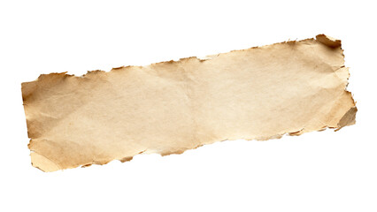 Fototapeta premium Aged vintage torn paper texture background isolated on transparent background for graphic design projects.