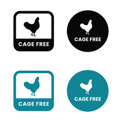 Cage free logo or Cage free label vector isolated in flat style. Best Cage free logo for product packaging design element. Simple Cage free label for packaging design element