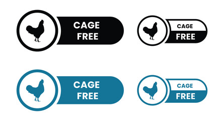 Cage free logo or Cage free label vector isolated in flat style. Best Cage free logo for product packaging design element. Simple Cage free label for packaging design element