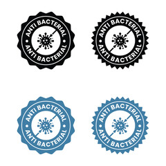 Antibacterial formula stamp, Vector isolated sign for antiseptic cosmetics and medical pharmaceutical products. Antibacterial sign, logo, badge, icon, sticker, label, emblem, stamp, symbol.