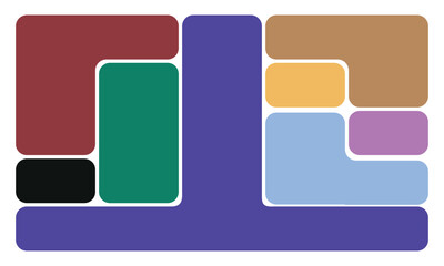 Modern Colorful Abstract Geometric Rounded Shapes Mosaic Background