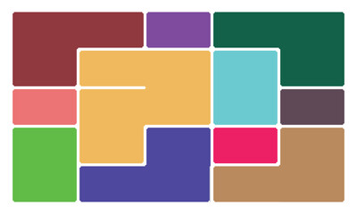 Colorful Abstract Mosaic Puzzle Blocks Geometric Design Background