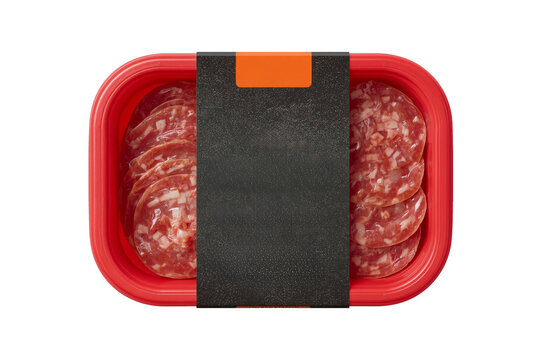 Packaging design for a mockup of grania salted salami in a clear tray