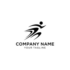Fototapeta premium Stylized runner logo design with dynamic motion lines.