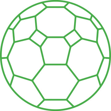 Abstract geometric sphere outline symbol representing a buckminsterfullerene c60 molecule or a stylized soccer ball design concept