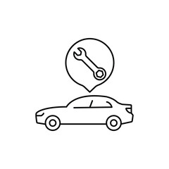 WebSpanner tool line icon. Continuous one line with curl. Car repair service sign. Fix instruments symbol. Car service single outline ribbon. Loop curve pattern. Vector