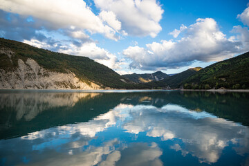 Scenic view of Lac de Castillon near Verdon River and Gorge, Saint-Julien-du-Verdon, Provence, France