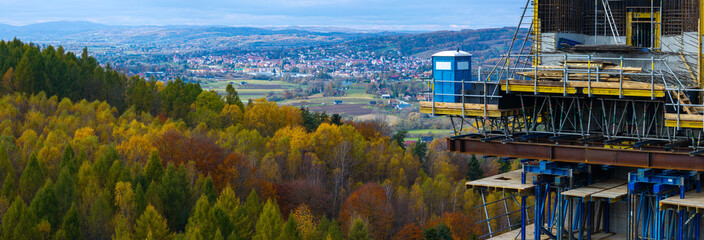 A Room with a View: Portable Toilet on S19 Viaduct Construction Overlooking Strzyżów