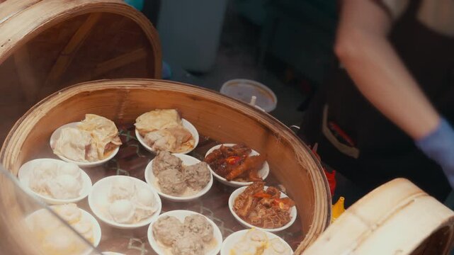 Street food of the Hong Kong at night