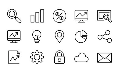 Collection of business and finance icons