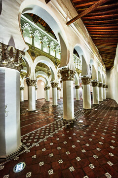 Synagogue of Santa Mar&iacute;a la Blanca, built in 1180, located in Toledo, Spain, Europe