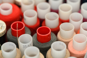 Cotton and Polyester Threads Macro Texture