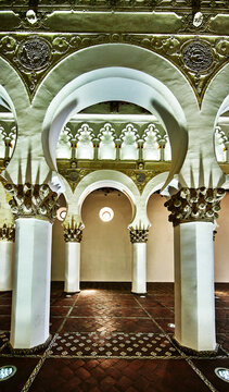 Synagogue of Santa Mar&iacute;a la Blanca, built in 1180, located in Toledo, Spain, Europe
