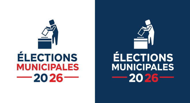 Municipal Elections 2026 Illustration of a Person Casting a Vote in a Symbolic Ballot Box