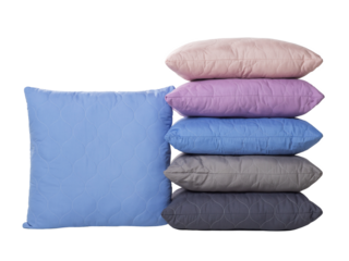 bed linen pillow and blanket made of quilted fabric with sewing and processing features