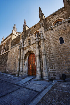 The Monastery of San Juan de los Reyes in Toledo, Spain. The monastery was founded by Queen Isabella I of Castile to commemorate the Battle of Toro in 1476
