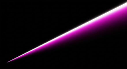 A minimalist, high-contrast abstract image featuring a dramatic, sharp diagonal beam of light cutting across a deep black background. The light should intensely transition from pure white at its strai