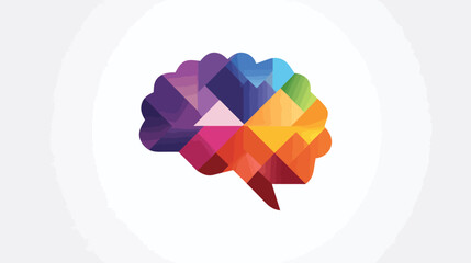 Colorful geometric brain shape, symbolizing creativity and ideas