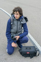 Male young photographer, one person