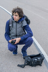 Male young photographer, one person