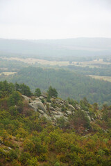 Mountain landscape, rocks, stones, forest, Balkans, autumn, cloudy day, nature