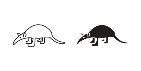 Ant eater icon. Symbol, logo illustration. graphic icon set