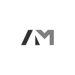 Minimalist Letter AM or Letter MA logo concept vector icon