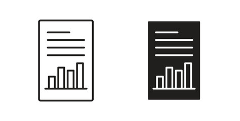 Business report icon. Symbol, logo illustration. graphic icon set