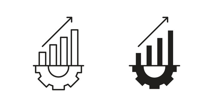 Business performance icon. Symbol, logo illustration. graphic icon set