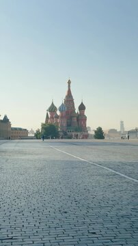 Red Square in Moscow. St. Basils Cathedral, Russia
