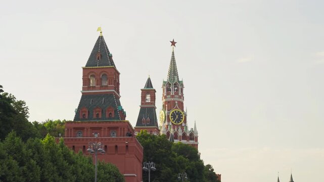 hyper lapse of Kremlin clock, Moscow, Russia