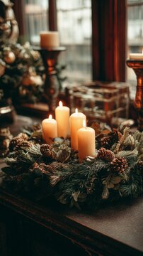 candles in an Advent wreath.