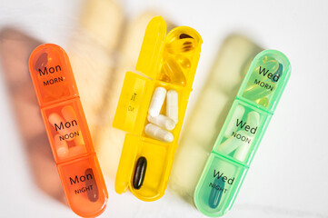 7 Day Weekly Pill Box for 3 Times a Day (Morning, Noon, Night), Daily Portable Travel Pill Box...