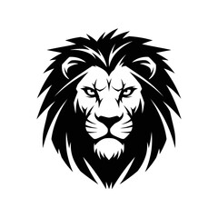 Majestic Lion Head Emblem Fierce Wild Animal Portrait.