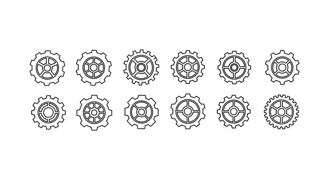 A dynamic and versatile vector illustration featuring a gear icon intertwined with a pencil outline, symbolizing creativity, engineering, and the fusion of art and technology, perfect for graphic