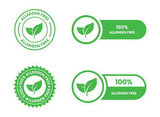 Allergen free label or Allergen free symbol vector isolated in flat style. Best Allergen free label vector for product packaging design element. Allergen free symbol for packaging design element