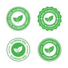 Allergen free label or Allergen free symbol vector isolated in flat style. Best Allergen free label vector for product packaging design element. Allergen free symbol for packaging design element