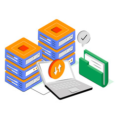 Editable design illustration of online data transfer